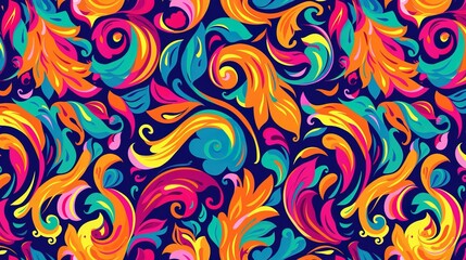 colourful flower pattern wallpaper