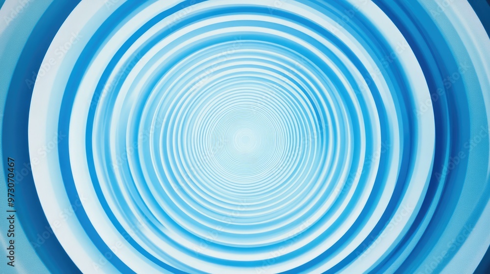Poster abstract background with concentric circles in varying shades of blue, creating a hypnotic effect.