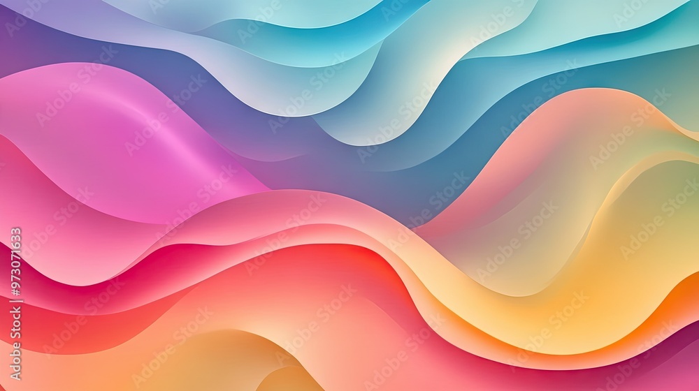 Poster an abstract background featuring waves of color, blending seamlessly in a gradient pattern.