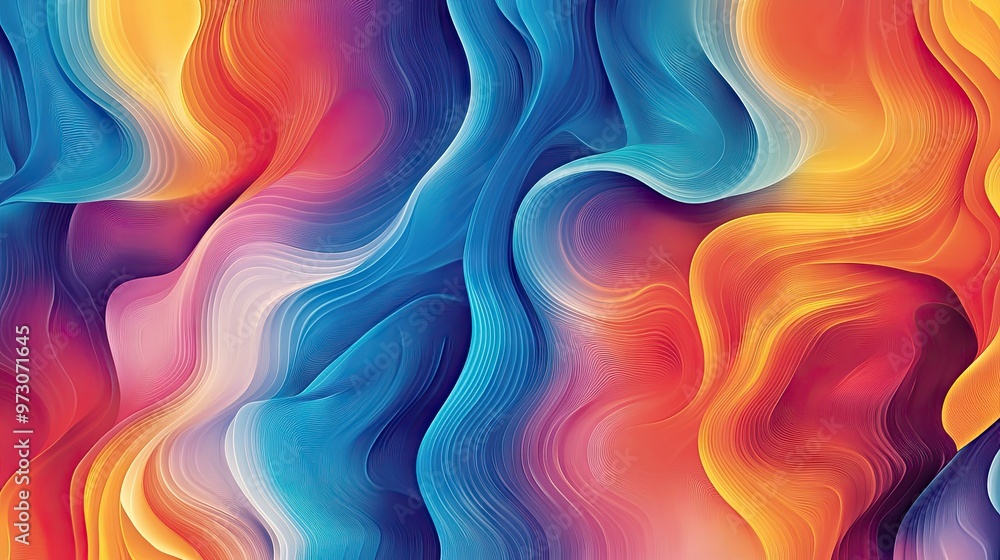 Poster an abstract background featuring waves of color, blending seamlessly in a gradient pattern.