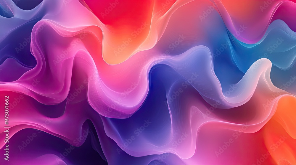 Poster an abstract background featuring waves of color, blending seamlessly in a gradient pattern.