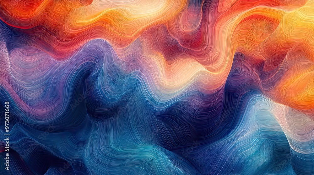 Poster an abstract background featuring waves of color, blending seamlessly in a gradient pattern.