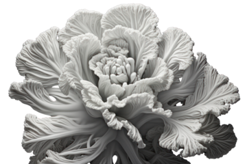 Simple line drawing of cauliflower, isolated on white background.