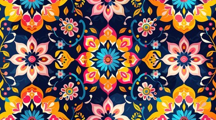 colourful flower pattern wallpaper