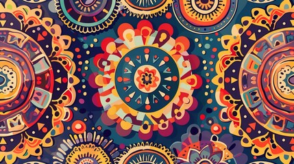 Fototapeta premium colourful flower pattern wallpaper