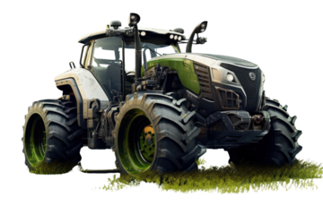 High tech agricultural tractor isolated on white background.