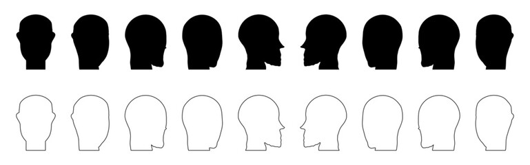 human head side view vector silhouette	