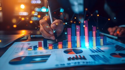 Analytical businessperson planning business growth. Business, finance and investment concept. Business strategy and planning. market research, Stock Market report, Strategy, Data Collection