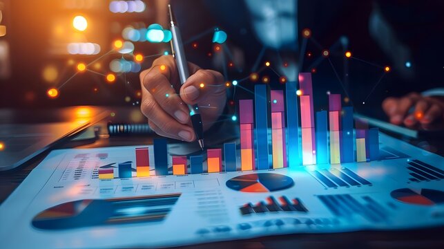 Analytical businessperson planning business growth. Business, finance and investment concept. Business strategy and planning. market research, Stock Market report, Strategy, Data Collection