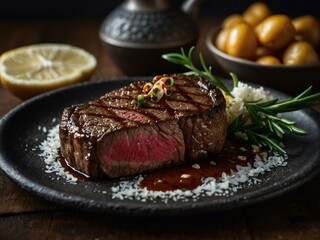 Image influencing food styling by showcasing steak quality and texture