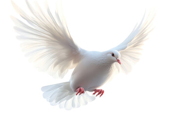 White dove on transparent background, png	
