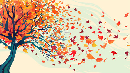 autumn foliage illustration