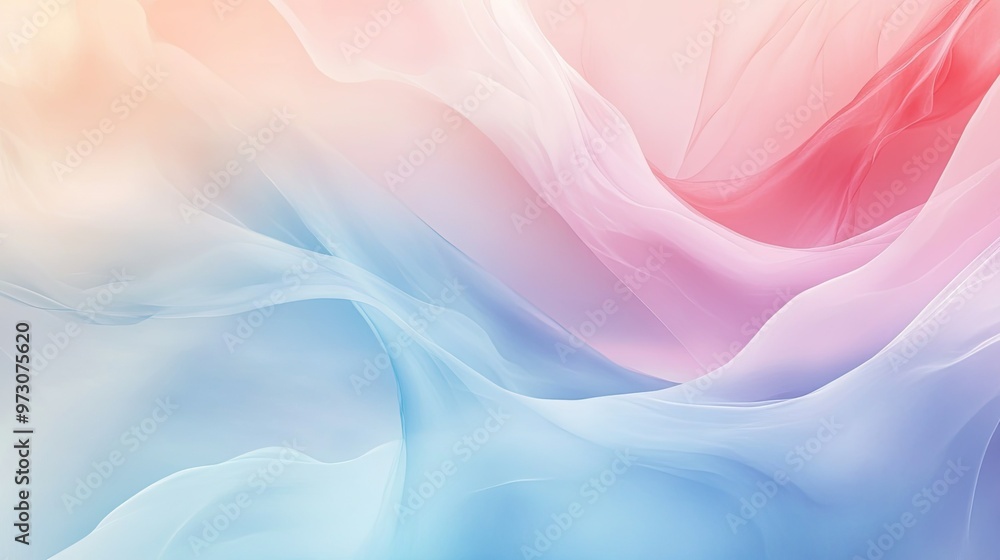 Poster soft pastel colors blending together in a smooth, gradient pattern, creating a serene abstract backg
