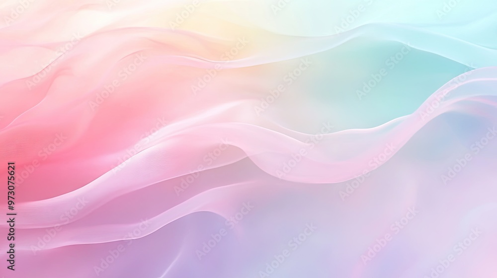 Aufkleber soft pastel colors blending together in a smooth, gradient pattern, creating a serene abstract backg