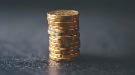 Stack of coins growing in height, representing financial growth and investment success in business. -