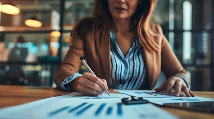 Fototapeta premium Analytical businessperson planning business growth. Business, finance and investment concept. Business strategy and planning. market research, Stock Market report, Strategy, Data Collection