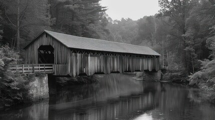 Covered Bridge in the Forest