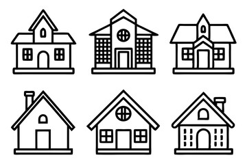 House icon, vector house logo, simple line art logo, home icon, building house icon