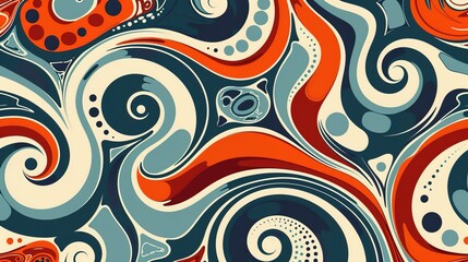 Naklejka premium Retro theme seamless wallpaper
