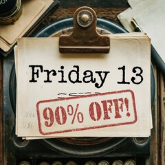 Friday 13 Special Offer Discount Advertisement Concept