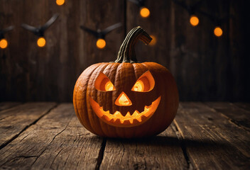 halloween pumpkin on a wooden background