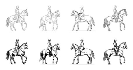 An young rider on a pony. Equestrian, horsemanship