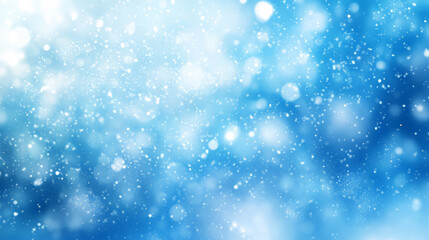 Fototapeta premium A blue winter background with snowflakes and glitter, for Christmas or New Year designs.