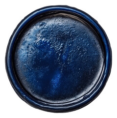PNG A deep blue circular surface with a glossy finish