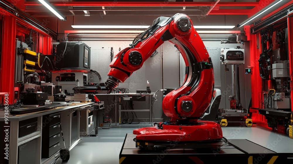 Poster an advanced robotics workshop where engineers design and test cutting-edge robots.