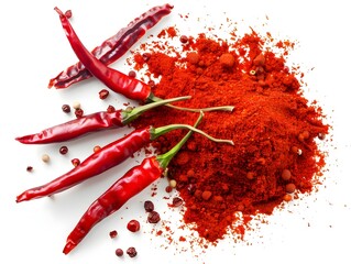 Flavorful Chili Powder Blend on White Background