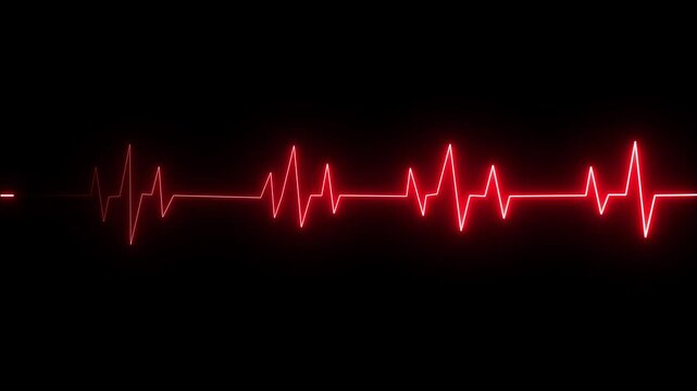 heart beat line icon animation .