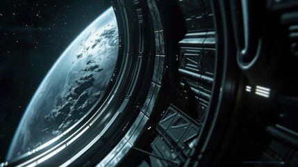 Spacecraft Window View of Earth