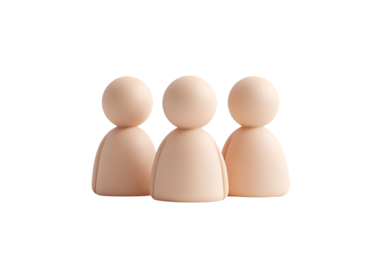 Minimalistic Cartoonish Flat Matte User Group Icon | Isolated on Transparent & White Background | PNG File with Transparency