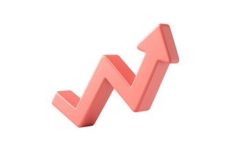 Minimalistic Cartoonish Flat Matte Line Graph Icon | Isolated on Transparent & White Background | PNG File with Transparency