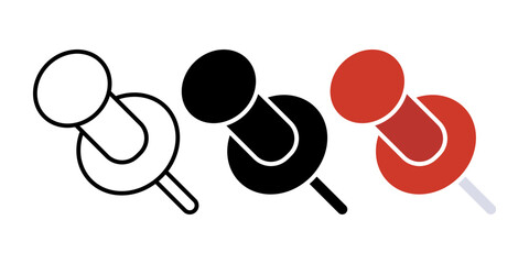 Set of Push Pin icons. for mobile concept and web design. vector illustration on white background