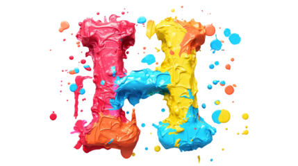 3D Carnival colorful and playful H alphabet single letter