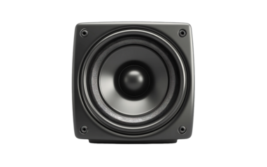 Audio music speaker on transparent background, png	