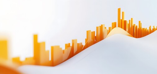 3d business growth arrow on white background illustrating financial success and market investment analysis with profit chart data and professional economic strategy.