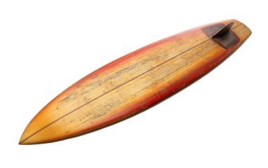 Surfboard on transparent background, png	