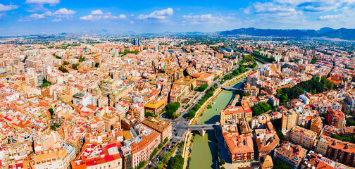 Obraz premium Murcia city aerial panoramic view in Spain