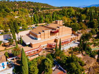 Manuel de Falla Museum aerial panoramic view, Granada