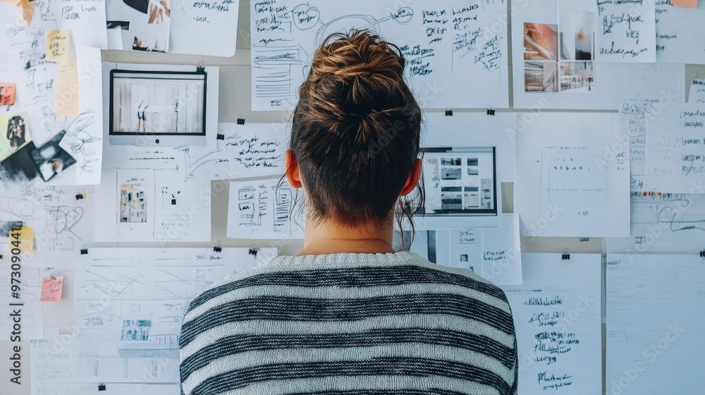 Poster create an image of a student updating their to-do list on a whiteboard, mapping out their semester g