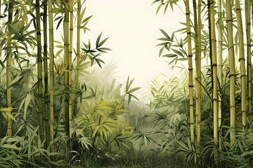bamboo garden illustration wallpaper background
