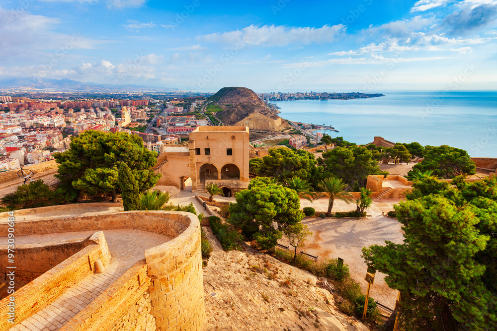 Poster Santa Barbara Castle in Alicante, Spain