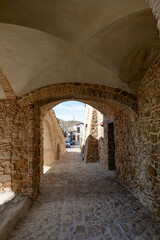 A street in Colobraro, a village in the Basilicata region of Italy.