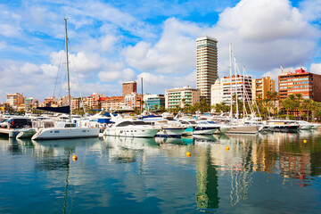 Marina of the Port of Alicante city, Spain