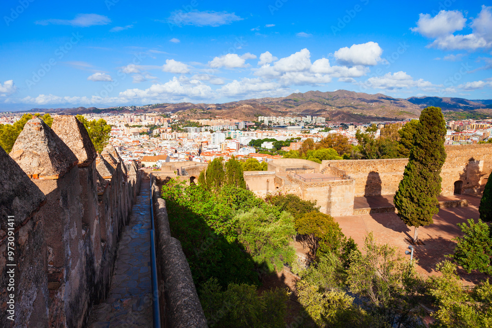 Wall mural Fortress walls in Malaga, Andalusia community in Spain