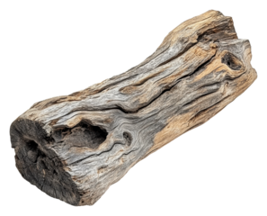 PNG Natural weathered wood log with unique patterns