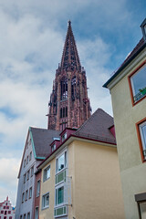 Obraz premium Altstadt is the historic center of Freiburg, Black Forest in German