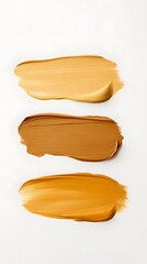 Golden Paint Strokes on White Background, Abstract Image, Texture, Pattern Background, Wallpaper, Cover and Screen of Smartphone, PC, Laptop, 9:16 and 16:9 Format